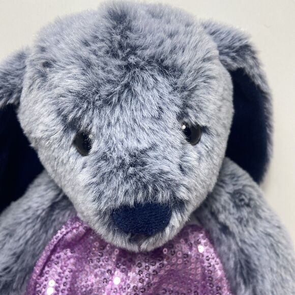 Kaisiyang Soft Bunny Rabbit  Blue & Purple Sequin Skirted Color 13 inch Lop Ear - Picture 2 of 7